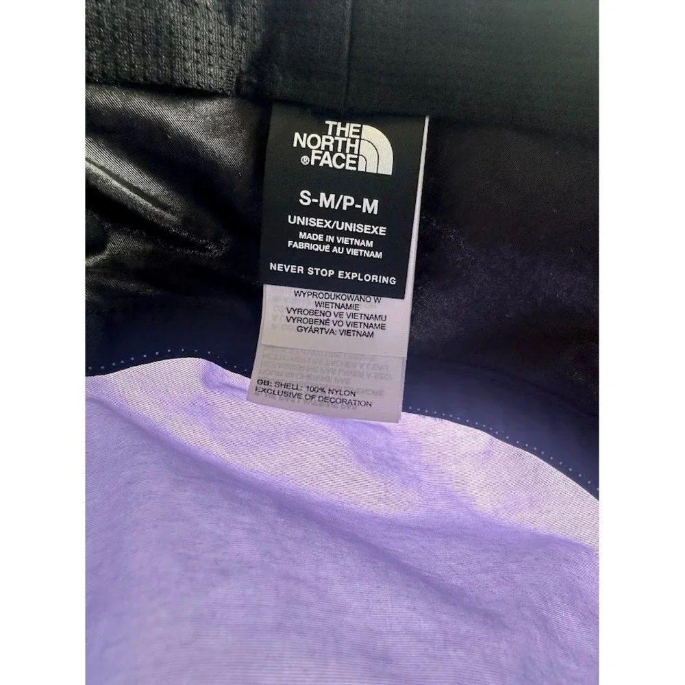 The North Face Bucket Hat Black Purple Logo Nylon Sun Hiking Unisex S/M